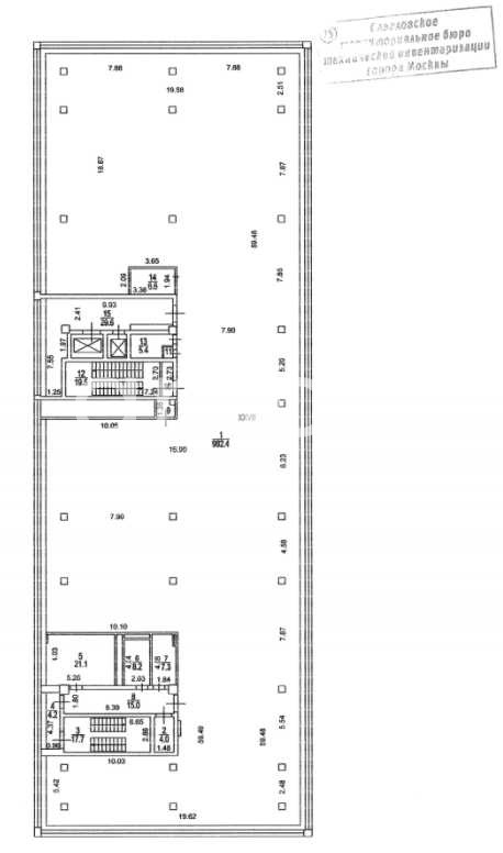 Планировка офиса 1126.2 м², 7 этаж, Бизнес-центр «Inchcape»
