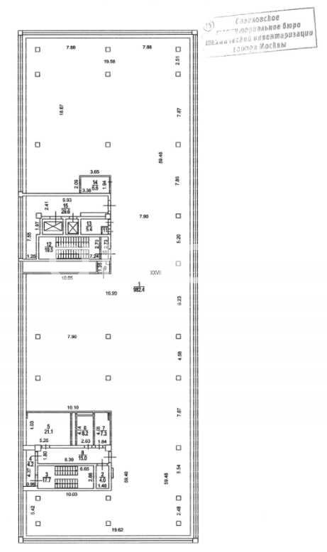 Планировка офиса 1126.2 м², 6 этаж, Бизнес-центр «Inchcape»
